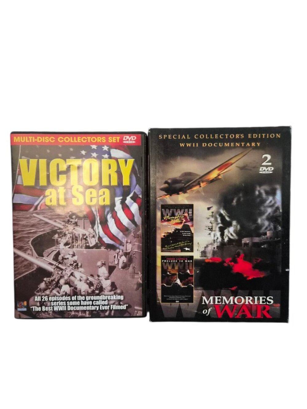 3 WWII War Documentaries Victory at Sea & Memories of War - 5 Discs No Scratches